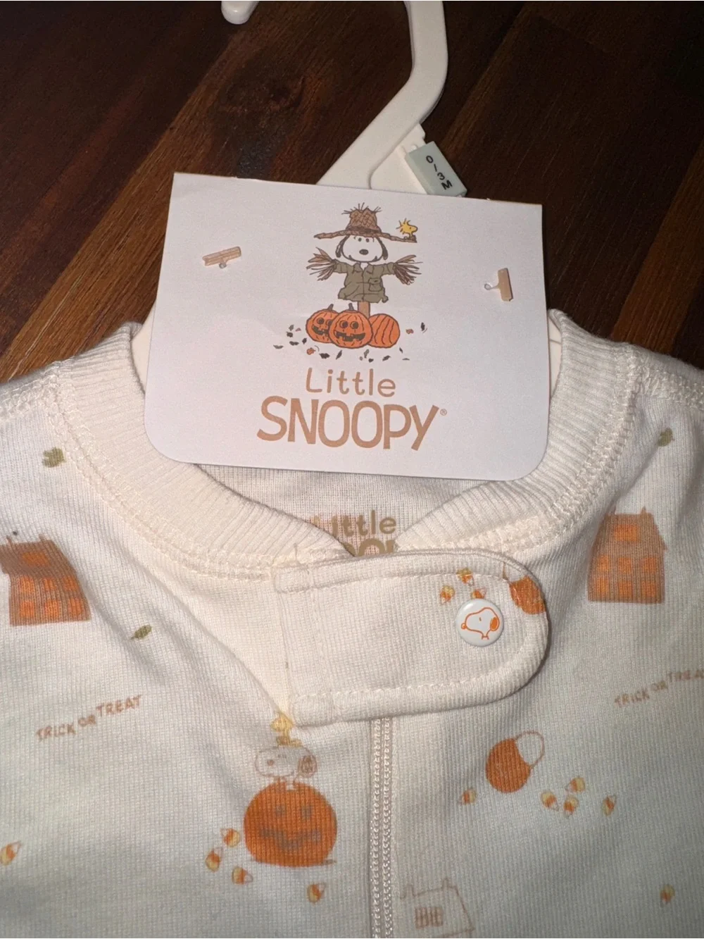 NWT - Little Snoopy Baby 0–3M Fall Halloween Footed Sleeper